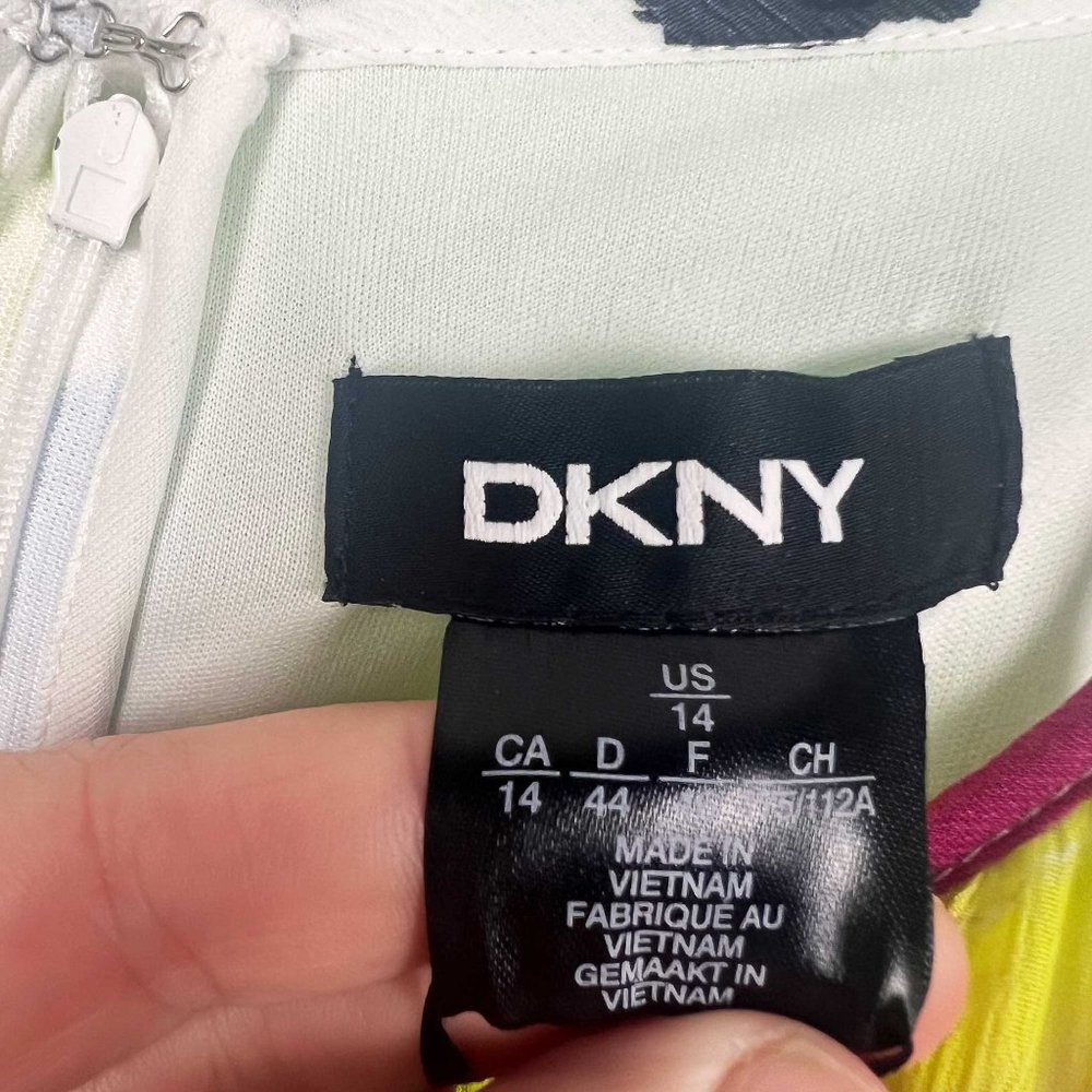 DKNY abstract rainbow print halter midi dress - Picture 10 of 12